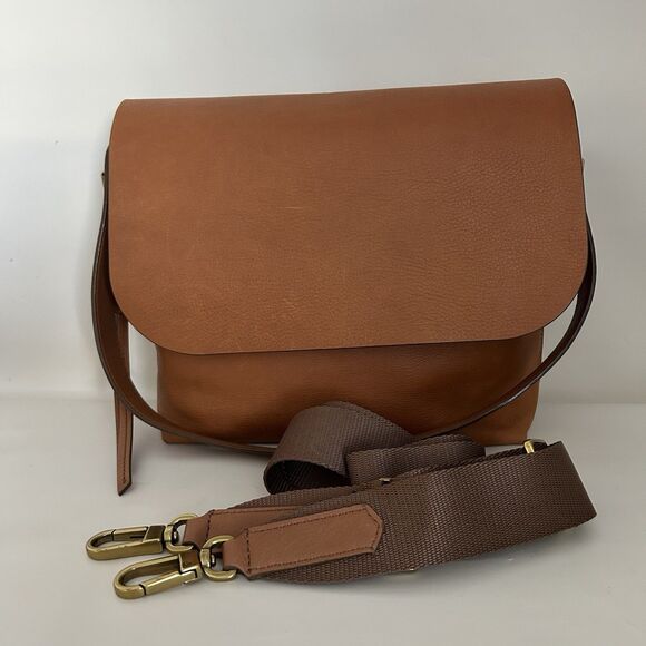 Fossil Maya Large Hobo Brown Cow Hide Leather Crossbody Bag ZB7617 - Picture 2 of 14